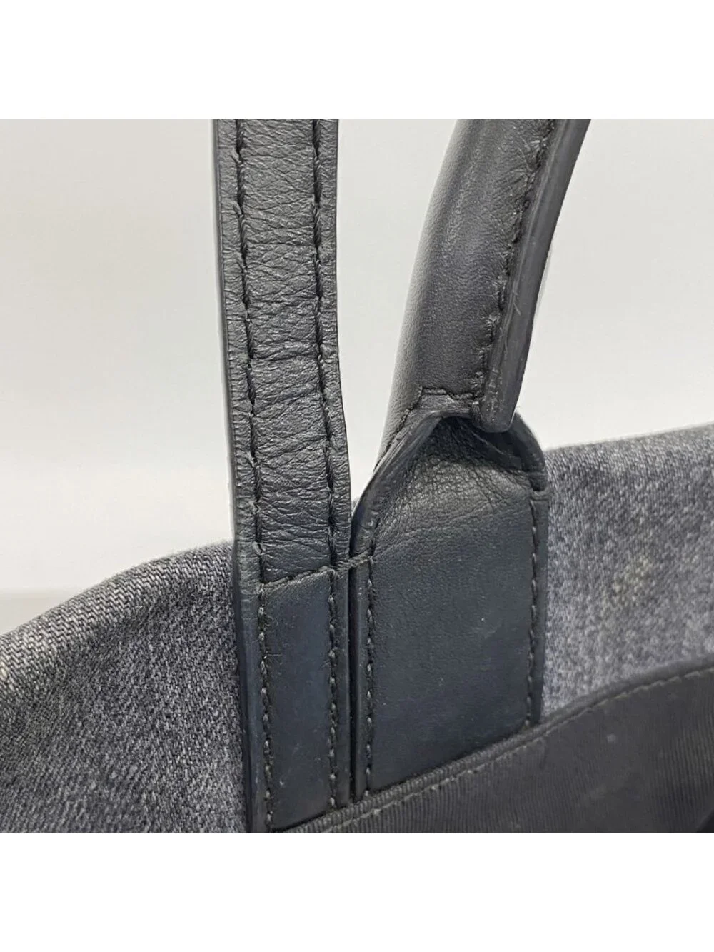 Chanel Handbag Denim Gray Silver 2-Way Bag